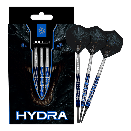 Freccette morbide Bullet Hydra - 20 g Bullet Hydra Softdarts - 20g Darts werden vollständig und aus mehreren Winkeln gezeigt. Das Bild vermittelt einen vollständigen Eindruck des gesamten Produkts.
