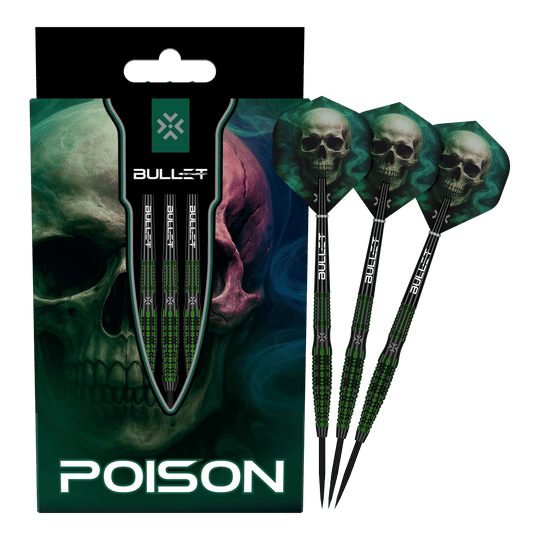 Bullet Poison dardi in acciaio Hier sind die Bullet Poison Steeldarts vollständig abgebildet. Die einzigartigen Steeldarts eignen sich für Dart-Enthusiasten.