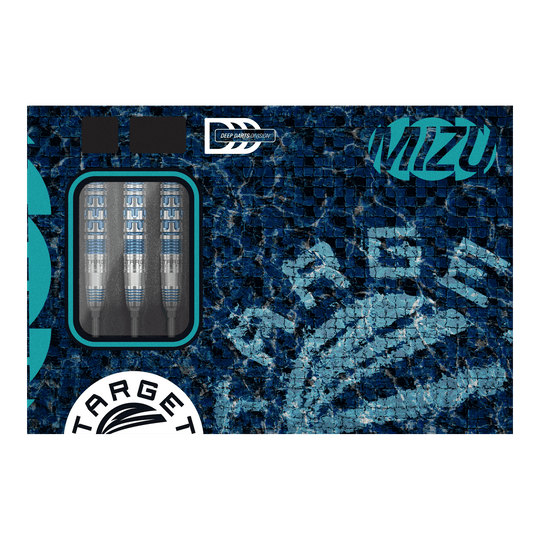Freccette in acciaio con punta svizzera Target Japan Mizu Series 02 Das Bild zeigt die Target Japan Mizu Series 02 Swiss Point Steeldarts. Die Darts zeichnen sich durch ihr Design und ihre Qualität aus.