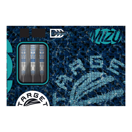 Freccette in acciaio con punta svizzera Target Japan Mizu Series 01 Die Target Japan Mizu Series 01 Swiss Point Steeldarts werden hier gezeigt. Sie verbinden hochwertige Verarbeitung mit einem stilvollen Aussehen.