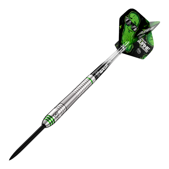 Bulls Max Czerwinski Cucumber Steeldarts - 23 g Bulls Max Czerwinski Gurke Steeldarts mit 23 Gramm Gewicht. Die Abbildung präsentiert das Produkt aus einem anderen Blickwinkel.