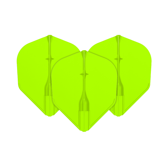 Voli L-L-Style3EZ Ein Set Dart-Flights mit matter Oberfläche wird gezeigt. Die Gesamtstruktur der Flügel ist gut sichtbar.