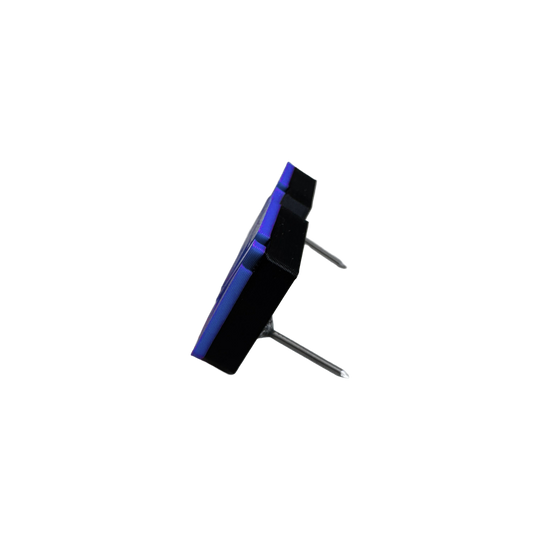 Anelli numerici per freccette McDart / Anello numerico Cyber Das Bild zeigt ein Objekt mit dem Dateinamen 'Cyber blau hinten'. Es ist von hinten in blauer Farbe dargestellt.