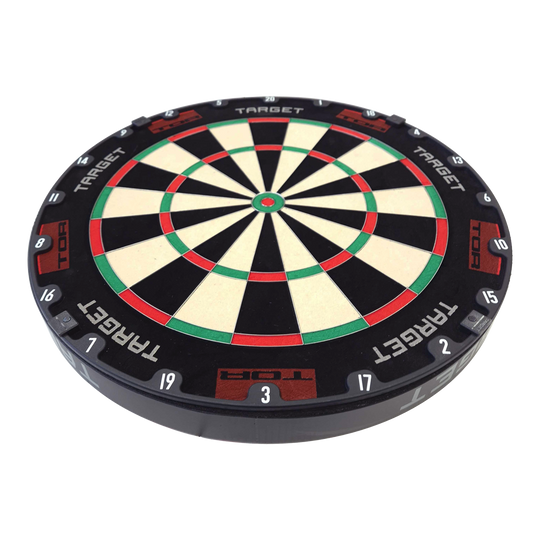 Target per freccette in acciaio Target TOR Ein weiteres Target TOR Steeldartboard ist dargestellt. Die Oberfläche ist gut strukturiert.