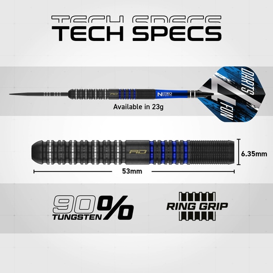 Freccette in acciaio Red Dragon David Williams V1 - 23 g Das Bild zeigt Red Dragon David Williams V1 Steeldarts - 23g. Dieses Produkt ist ideal für Dartsport-Enthusiasten.