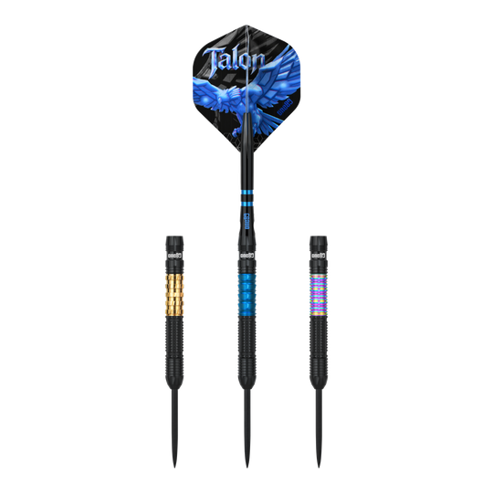 Freccette in acciaio One80 Talon T1 Dieses Bild zeigt die One80 Talon Steeldarts. Die Darts sind für anspruchsvolle Spieler geeignet.