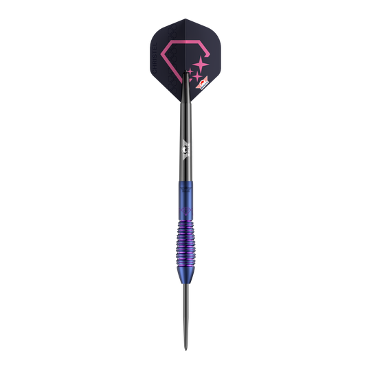 Bulls NL Christel Timmermans Satellite 90 freccette in acciaio 25g Das Foto zeigt die Bulls NL Christel Timmermans Satellite 90 Steeldarts 25g. Diese Darts sind bekannt für ihre präzise Verarbeitung.