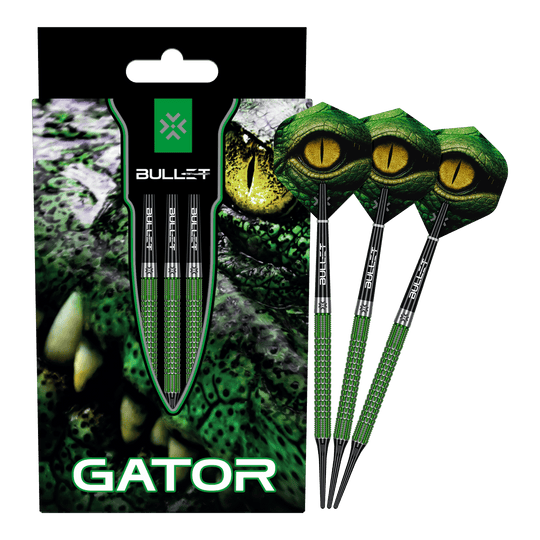 Bullet Gator Softdarts - 20 g Die Abbildung zeigt das Produkt Bullet Gator Softdarts - 20g. Es handelt sich um ein Set von Softdarts mit einem Gewicht von 20 Gramm.