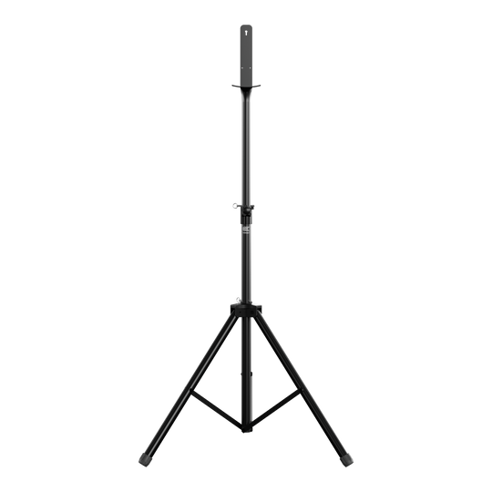 Das Bild zeigt einen Target Dartboard Stand mit einem stabilen, dreibeinigen Stativ. Der Ständer ist höhenverstellbar und eignet sich zum Aufhängen eines Dartboards.