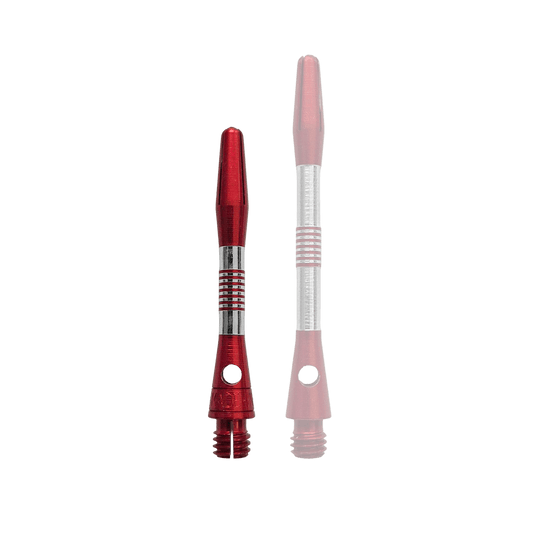 Aste in alluminio Bulls NL Cetra - Rosse Bild zeigt rote Aluminium Shafts mit einer Länge von 34 mm. Es handelt sich vermutlich um Zubehör für Darts.