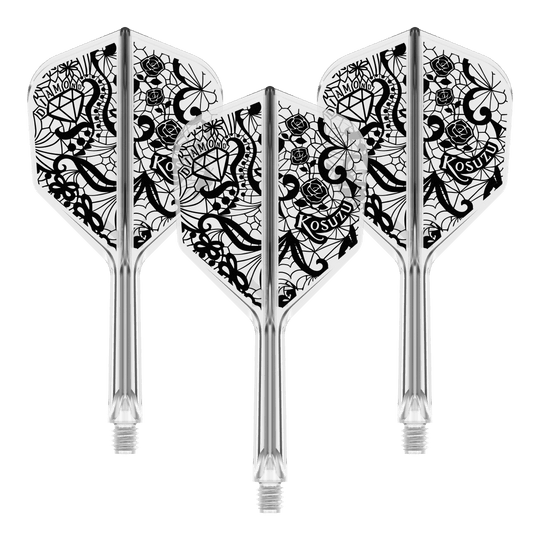 Sistema di alberi di volo Target Japan K-Flex Diamond No6 Das Bild zeigt das Target Japan K-Flex Diamond No6 Flight-Shaft-System in 26mm. Es ist ein Teil für den Dartsport.