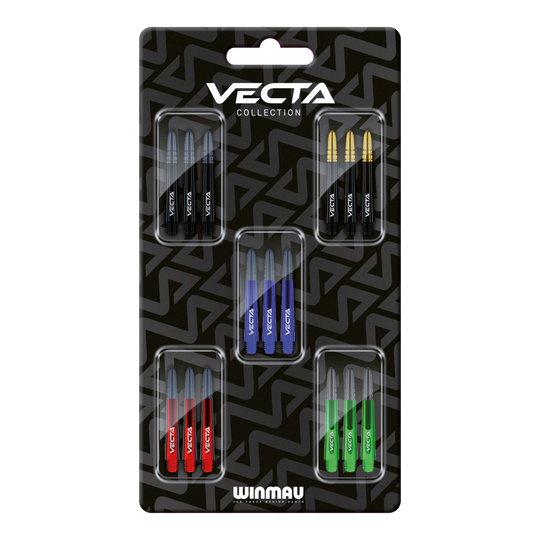 Collezione di alberi Winmau Vecta Abgebildet ist die Winmau Vecta Shaft Collection. Diese Produkte sind hochwertige Dartschäfte.