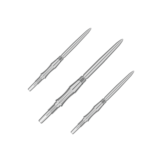 Punte per freccette Target Swiss Point Signature RST - Argento Abgebildet sind Dartspitzen mit der Bezeichnung '340301_Target_Swiss_Point_Dartspitzen_Signature_RST_Silber_35mm_1Set'. Das Bild zeigt silberne Dartspitzen in einem Set.