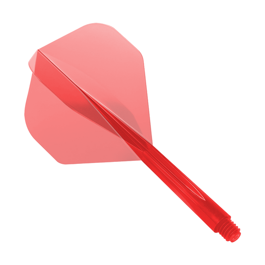 Condor Axe Clear Red Sistema di volo standard Das Bild zeigt das Produkt "Condor Axe Clear Red Flight-System Standard". Es ist ein rotes, durchsichtiges Dart-Flight-System in Standardform.