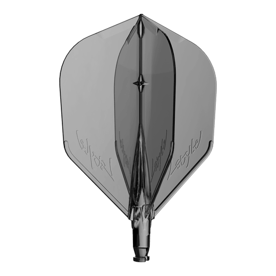 Volo sostitutivo L-Style L-System L3 Ein Ersatzflight für Dartpfeile in klarem Schwarz ist abgebildet.