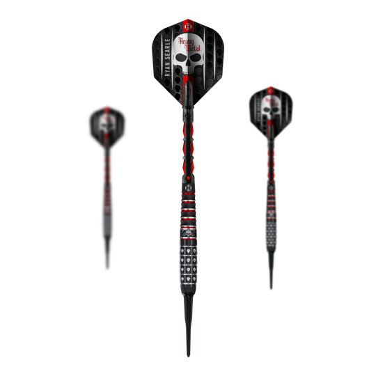 Freccette morbide Ryan Searle Series 3 di Harrow Die Abbildung zeigt die Harrows Ryan Searle Series 3 Softdarts. Der Artikel besteht aus einem Set professioneller Softdarts für Dartspieler.