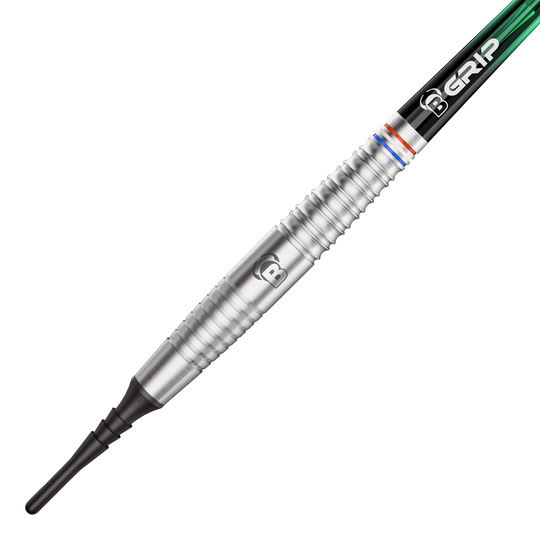 Freccette morbide Bulls Danny Jansen - 20 g Die Abbildung zeigt die Bulls Danny Jansen Softdarts mit einem Gewicht von 20g. Diese Dartpfeile sind für das Softdartspiel konzipiert.