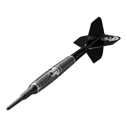 Target Japan Paul Lim The Legend GEN9 Freccette morbide - 20 g Target Japan Paul Lim The Legend GEN9 Softdarts - 20g werden hier aus einem anderen Blickwinkel präsentiert. Das Bild betont die Form und Verarbeitung der Darts.