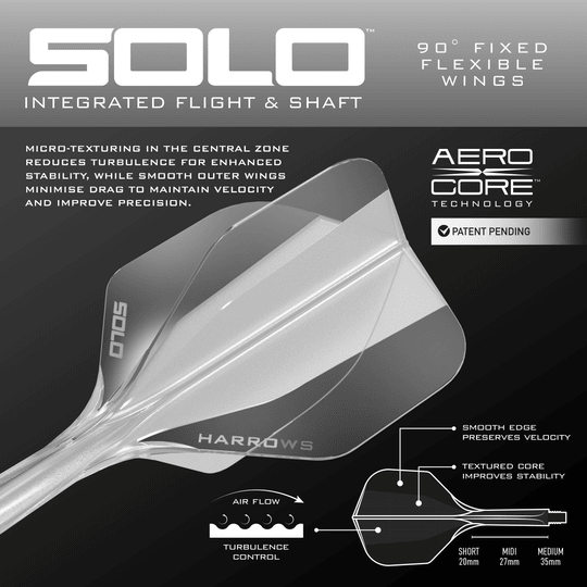 Sistema di alberi di volo Harrows Solo No6 - Trasparente Gezeigt wird das Harrows Solo No6 Flight-Shaft-System, hier in der Ausführung Clear. Das Produkt ist vollständig dargestellt.