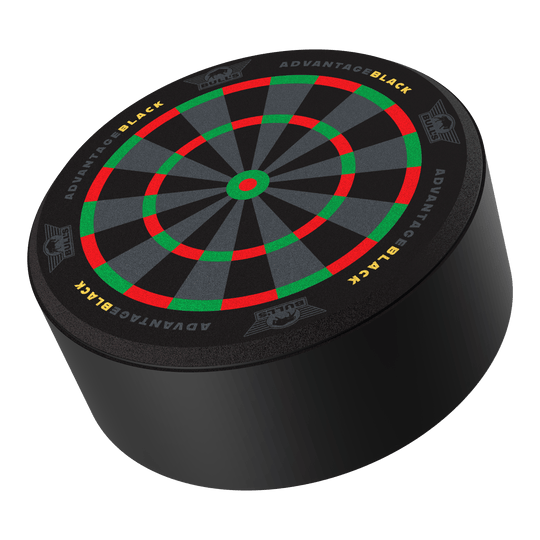 Porta freccette mini Bulls NL Advantage nero Das Bild zeigt den Bulls NL Advantage Black Mini Dart Display Darthalter. Es ist ein spezieller Halter zur Präsentation von Darts.