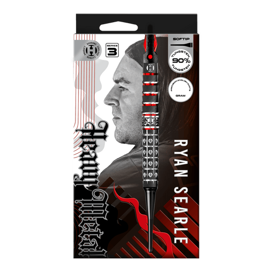 Freccette morbide Ryan Searle Series 3 di Harrow Abgebildet ist Harrows Ryan Searle Series 3 Softdarts. Es handelt sich um einen Satz moderner Softdarts für Dartspieler.