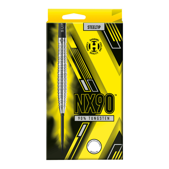 Freccette in acciaio con punta rapida conica Harrows NX90 Die Abbildung zeigt die Harrows NX90 Tapered Quick Point Steeldarts. Diese Darts sind speziell für Genauigkeit und Kontrolle konzipiert.