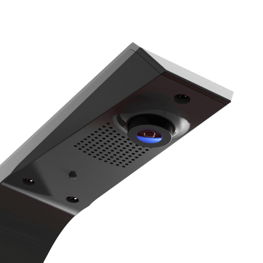Sistema di punteggio automatico GranDarts Gran Eye GEN2 Steeldart Das Bild zeigt das GranDarts GranEye Steeldart Auto-Scoring-System. Zu sehen ist eine Nahaufnahme des Geräts mit einer Kamera und Belüftungsschlitzen.