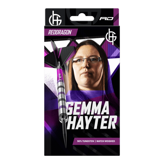 Freccette in acciaio Red Dragon Gemma Hayter - 22 g Abgebildet sind die Red Dragon Gemma Hayter Steeldarts - 22g. Die Darts sind für das Steeldartspiel konzipiert.