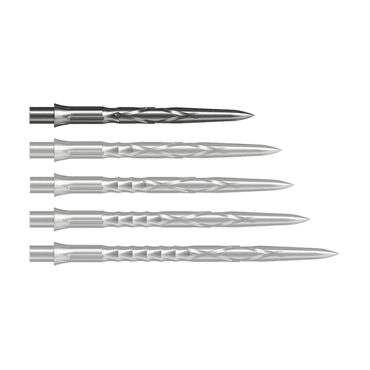 Punte per freccette in acciaio Caliburn System - HAN G2 - Argento Abgebildet ist eine silberne Steeldartspitze vom Typ Caliburn Evo System HAN G2 in 28 mm Länge. Sie eignet sich für den Einsatz bei Steeldarts.