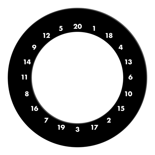 Zu sehen ist ein schwarzer Dartboard-Surround ohne Logo. Der Dateiname des Artikels ist 'DBS-HDOL-schwarz_HD_Zahlen_Dartboard_Surround_Ohne_Logo_Schwarz_2'.