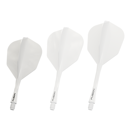 Sistema di alberi di volo Winmau Fusion n. 6 bianco pieno Auf diesem Bild sieht man das Winmau Fusion Flight Shaft System No6 in Weiß, 22mm. Es handelt sich um eine Komponente für Dartpfeile.