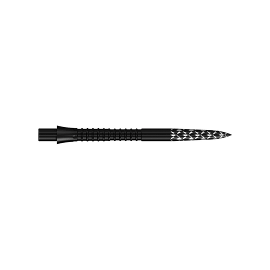 Punte per freccette Mission Caliburn EVO con logo GV - Nero Das Bild zeigt einen Artikel mit dem Dateinamen 'M002125_Mission_Caliburn_EVO_GV-Logo_Steeldartspitzen_Schwarz_32mm_2'. Wahrscheinlich handelt es sich um schwarze Steeldartspitzen mit einer Länge von 32mm.