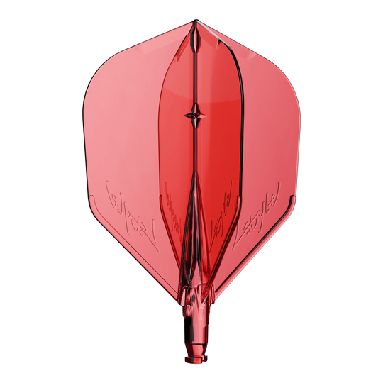 Volo sostitutivo L-Style L-System L3 Ein Ersatzflight für Dartpfeile in klarem Rot ist zu sehen.
