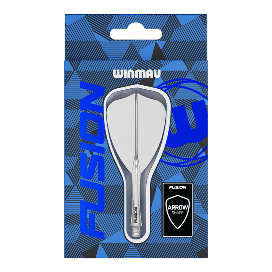 Hier ist ein weiteres Bild des Winmau Fusion Flight-Shaft-System Arrow Clear. Es zeigt den Flightschaft für Darts in einer anderen Perspektive.