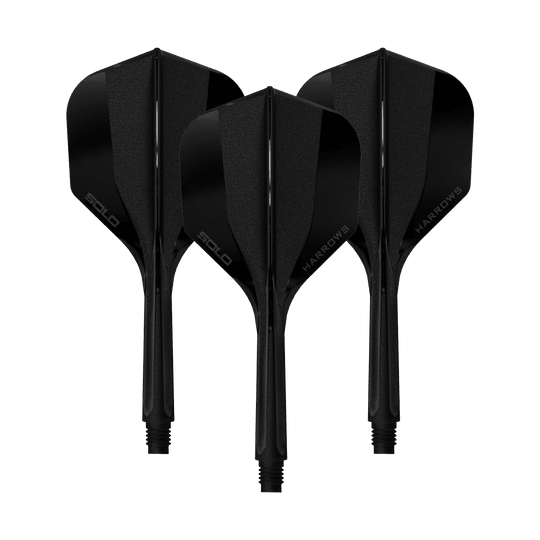 Sistema di alberi di volo Harrows Solo No6 - Nero Abgebildet ist ein Harrows Solo No6 Flight Shaft System in Schwarz, 27mm, 1 Set. Das Set ist klar und deutlich dargestellt.