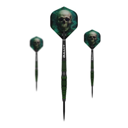 Abgebildet ist das Produkt Bullet Poison Steeldarts. Die Steeldarts sind für das Dartspiel geeignet.