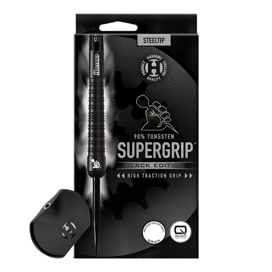 Freccette in acciaio Harrows Supergrip 90 Black Edition Quick Point Freccette in acciaio Harrows Supergrip 90 Black Edition Quick Point