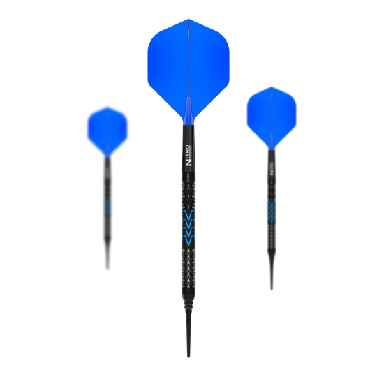 Freccette morbide affusolate Red Dragon Amp - 20 g Das Bild zeigt die Red Dragon Amp Tapered Softdarts mit 20g Gewicht. Diese Softdarts sind für Präzision und Leistung entworfen.