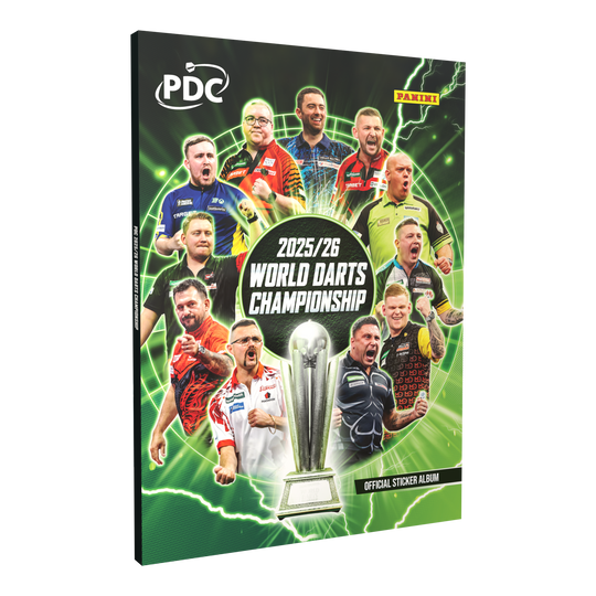 Panini PDC World Darts Championship 2025/26 - Album da collezione con copertina rigida e adesivi ufficiali Das Produkt zeigt das Panini PDC World Darts Championship 2025/26 - Official Sticker Hardcover Sammelalbum. Es ist ein offizielles Sammelalbum für Dart-Sticker.