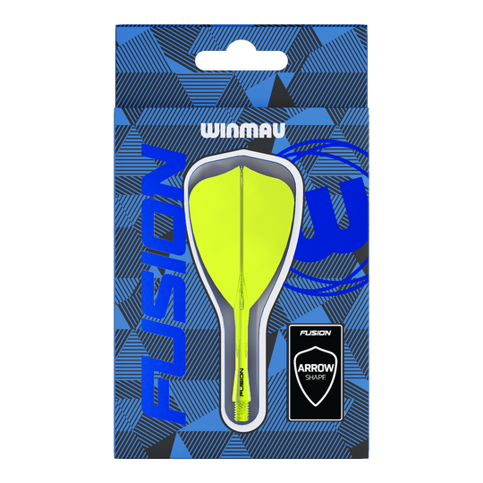 Winmau Fusion Flight Shaft System Freccia Giallo Neon Abgebildet ist das Winmau Fusion Flight-Shaft-System Arrow Neon Yellow. Das Produkt ist ein leuchtend gelber Dart-Schaft.