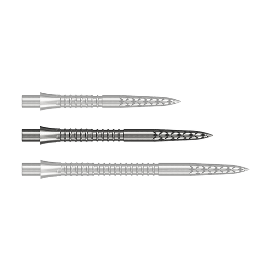 Punte per freccette Mission Caliburn EVO con logo GV - argento Dieses Bild zeigt eine Steeldartspitze in Silber mit 32 mm Länge. Es stammt aus der Datei M002128_Missoin_Caliburn_EVO_GV-Logo_Steeldartspitzen_Silber_32mm_1.