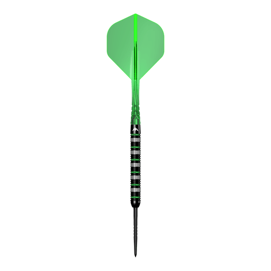 Freccette Mission Moldavite Steel - 23 g Das Bild zeigt die Mission Moldavite Steeldarts - 23g. Die Dartpfeile sind speziell für Präzisionswürfe entwickelt.