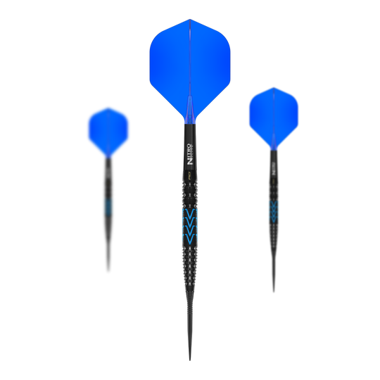 Abgebildet sind die Red Dragon Amp Tapered Steeldarts in einem Set. Sie eignen sich hervorragend für fortgeschrittene Spieler.