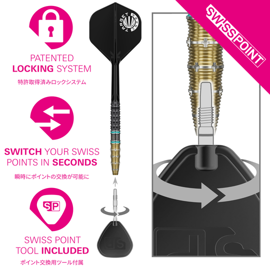 Target Japan Mikuru Suzuki The Miracle GEN7.5 Freccette in acciaio Swiss Point Abgebildet ist das Produkt Target Japan Mikuru Suzuki The Miracle GEN7.5 Swiss Point Steeldarts. Die Steeldarts sind bekannt für ihre besondere Präzision und Qualität.