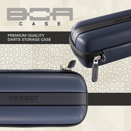 Custodia per freccette Target BOA Abgebildet ist ein Target BOA Dartcase in Navy und Dunkelgrau. Das Dartcase bietet Platz und Sicherheit für Dartsport-Zubehör.
