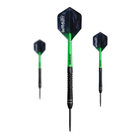 Unicorn Wraith Gary Anderson Fase 6 Freccette in acciaio Dieses Bild zeigt die Unicorn Wraith Gary Anderson Phase 6 Steeldarts. Die Darts sind ideal für Turniere und Hobbyspieler.