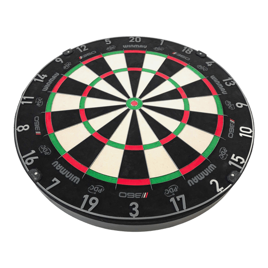 Abgebildet ist ein Dartboard. Das Bild zeigt das Modell '3060_Winmau_Blade_360_Steeldartboard_2_(1)'.