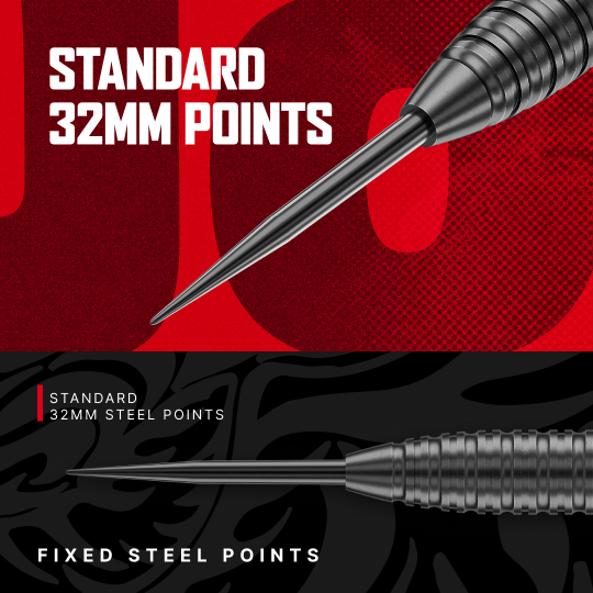 Freccette in acciaio Red Dragon Jonny Clayton Core Brass - 21 g Gezeigt werden die Red Dragon Jonny Clayton Core Brass Steeldarts - 21g. Die Darts sind mit roten Flights ausgestattet.