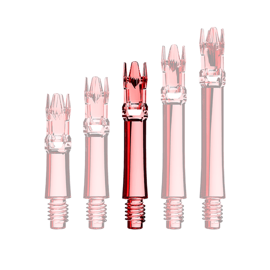 Hier sieht man eine rote transparente Ersatzshaft. Die Shaft ist von der Seite zu erkennen.