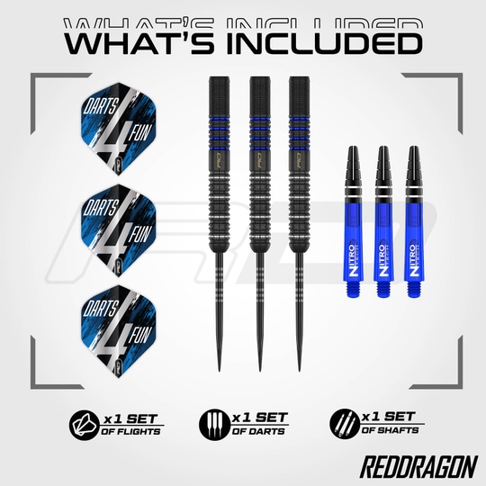 Freccette in acciaio Red Dragon David Williams V1 - 23 g Abgebildet sind Red Dragon David Williams V1 Steeldarts - 23g. Die Steeldarts zeichnen sich durch hochwertige Verarbeitung aus.